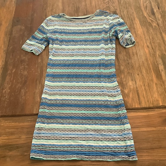 Topshop Blue Teal Body Con Mini Dress Short Sleeved - Picture 1 of 7